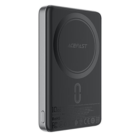 Baterie externa Acefast Magnetic Wireless Ultra-thin (M12-10000), Type-C, 10000mAh, 38.7Wh, PD20W, LED Indicator, Negru