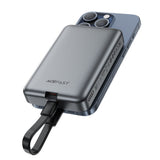 Baterie externa Acefast Magnetic Wireless (M10-10000), with Type-C Cable, 0.1m, 2x USB-C, 10000mAh, 30W, LED Indicator, Negru