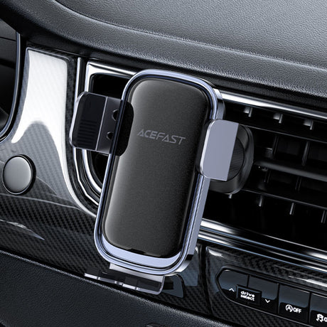 Suport Acefast with Wireless Charging (D39), for Air Vent, with Solar Panel, Battery, Automatic Arms, Negru