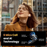 Casti Ugreen HiTune H6 Pro WS203 (35873), Bluetooth 5.3, Adaptive ANC, Spatial Sound, Hi-Res, IPX5, Alb
