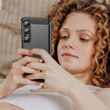 Husa de protectie Techsuit Carbon Silicone compatibil cu Sony Xperia 1 VII, Negru