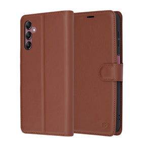Husa de protectie Techsuit Leather Folio compatibil cu Samsung Galaxy A14 4G / A14 5G, Maro