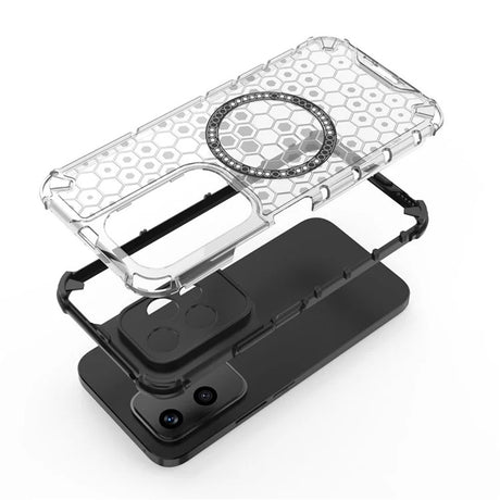 Husa de protectie Techsuit HoneyComb Shield MagSafe compatibil cu Honor 200 Lite, Alb