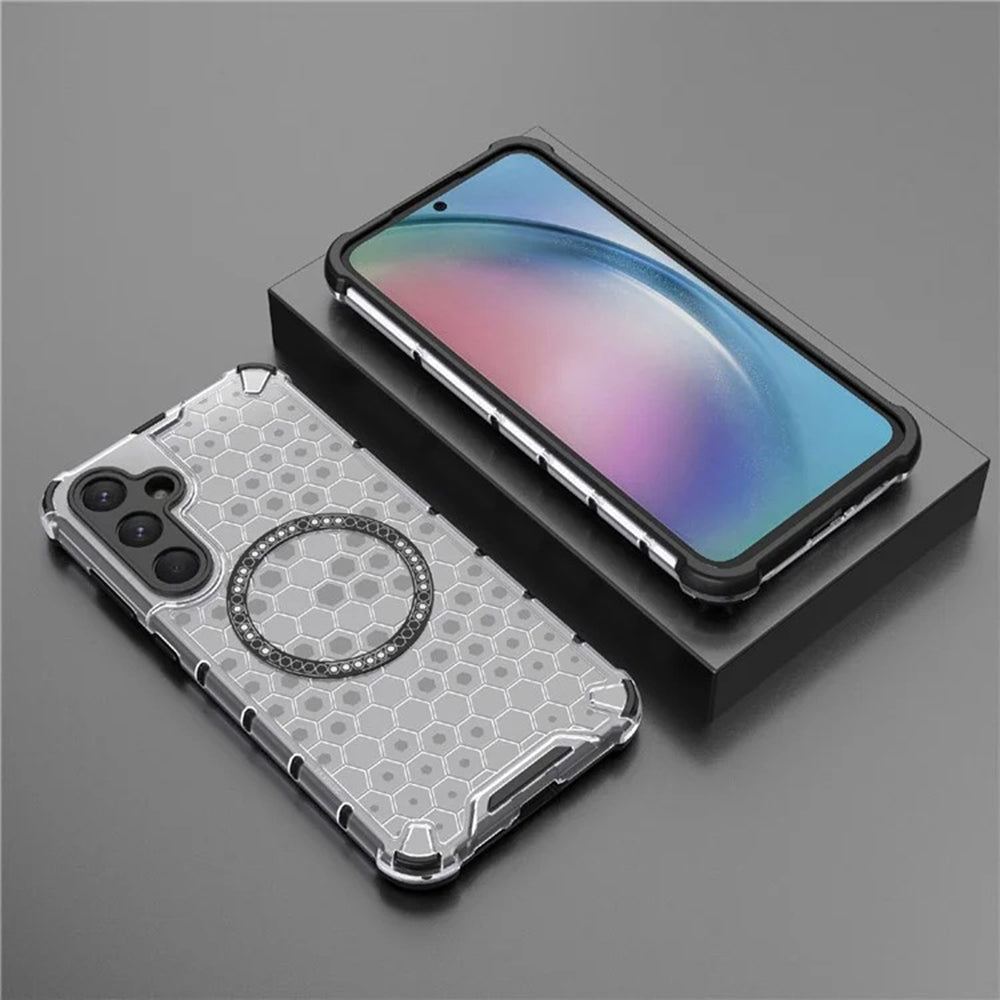 Husa de protectie Techsuit HoneyComb Shield MagSafe compatibil cu Samsung Galaxy A55 5G, Alb
