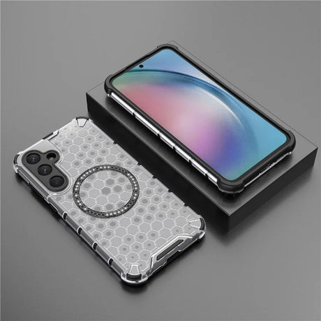 Husa de protectie Techsuit HoneyComb Shield MagSafe compatibil cu Samsung Galaxy A55 5G, Alb