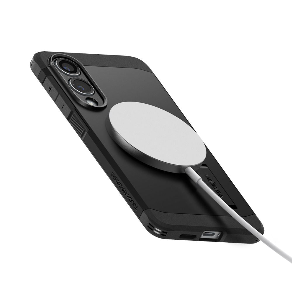 Husa de protectie Spigen Tough Armor MagSafe (ACS09422) compatibil cu Samsung Galaxy S25 Edge, Negru