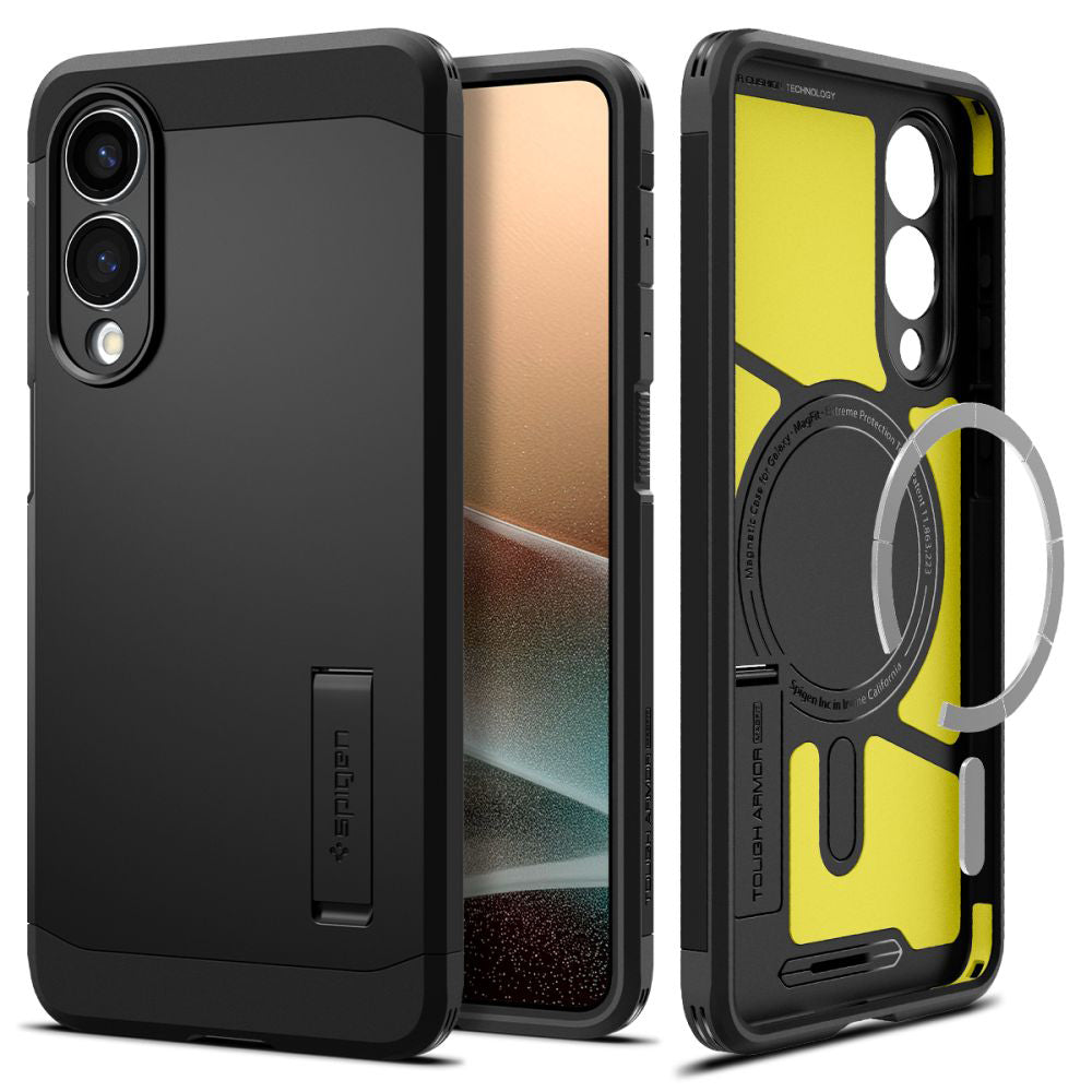 Husa de protectie Spigen Tough Armor MagSafe (ACS09422) compatibil cu Samsung Galaxy S25 Edge, Negru