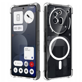 Husa de protectie Techsuit Shockproof Clear Silicone MagSafe compatibil cu Nothing Phone (3a) Pro, Transparent