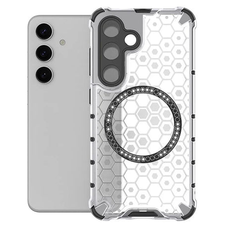 Husa de protectie Techsuit HoneyComb Shield MagSafe compatibil cu Samsung Galaxy S24, Alb