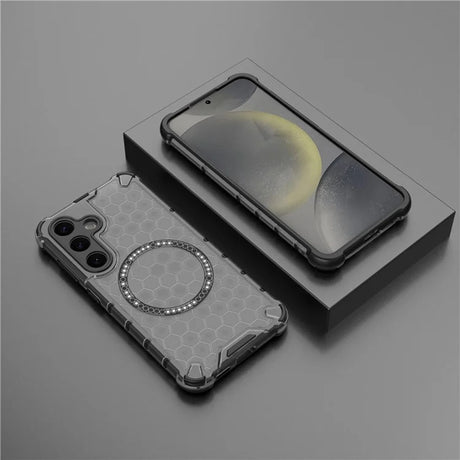 Husa de protectie Techsuit HoneyComb Shield MagSafe compatibil cu Samsung Galaxy S24, Negru