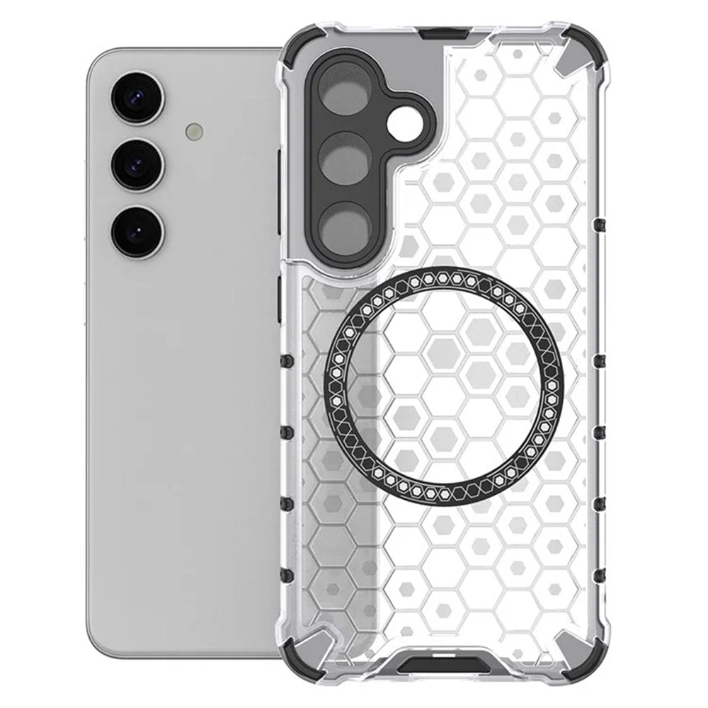 Husa de protectie Techsuit HoneyComb Shield MagSafe compatibil cu Samsung Galaxy S25 Plus, Alb