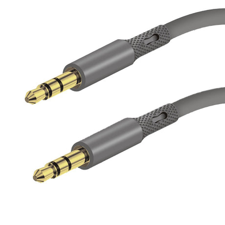 Adaptor Techsuit Premium Cable Adapter SoundFleX (AC3), 3.5mm to Jack, Hi-Fi Quality, Silica Gel, 1m, Gri