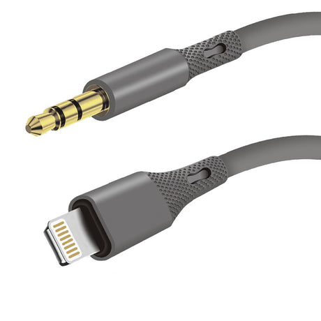 Adaptor Techsuit Premium Cable Adapter SoundFleX (AC5), Lightning to 3.5mm Jack, Hi-Fi Quality, Silica Gel, Gri