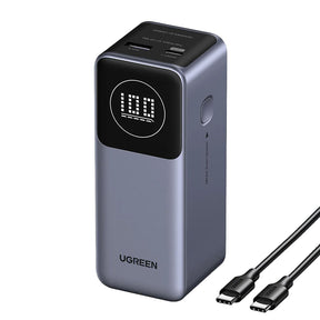 Baterie externa Ugreen PB724 (35526B), Type-C, USB, 12000mAh, 100W, Fast Charging, Digital Display, Gri Spatial