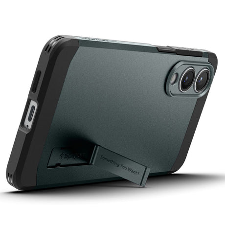 Husa de protectie Spigen Tough Armor MagSafe (ACS09424) compatibil cu Samsung Galaxy S25 Edge, Abyss Green