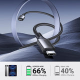 Cablu Ugreen US567 (15373), USB-C to USB-C, 3A, 60W, 1m, Nylon, Negru Gray