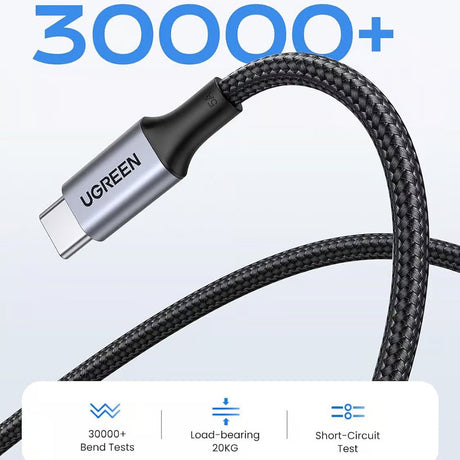 Cablu Ugreen US316 (70429), Type-C to Type-C, Fast Charging, PD100W, 5A, 480Mbps, 2m, Negru