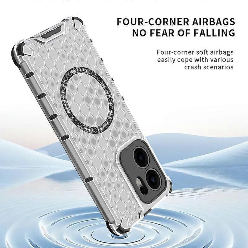 Husa de protectie Techsuit HoneyComb Shield MagSafe compatibil cu Oppo Reno13 F 4G / Reno13 F 5G / Reno13 FS 5G, Alb