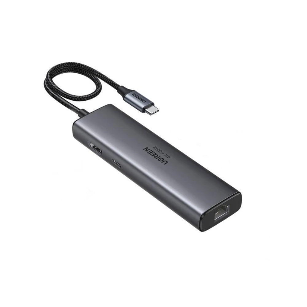 Hub/Dock Ugreen Docking Station CM512 (45000), Type-C to 2x USB3.2, 1x RJ45 1000Mbps, 1x HMDI, 2x Type-C, PD100W, 10Gbps, Gri