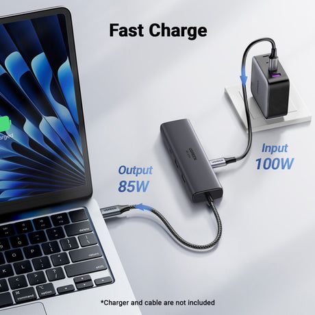 Hub Ugreen CM512 (45000) USB-C, 2x USB3.2 / HDMI / RJ45, gri