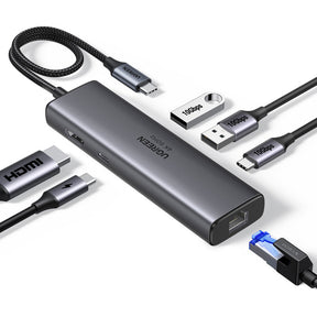 Hub/Dock Ugreen Docking Station CM512 (45000), Type-C to 2x USB3.2, 1x RJ45 1000Mbps, 1x HMDI, 2x Type-C, PD100W, 10Gbps, Gri