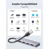 Hub/Dock Ugreen Docking Station CM512 (50985), USB to 4x USB3.0, 1x Micro-USB, Plug & Play, 5Gbps, 0.15m, Gri Spatial