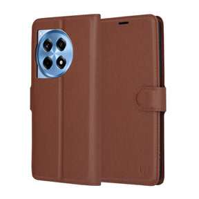 Husa de protectie Techsuit Leather Folio compatibil cu OnePlus 12R, Maro