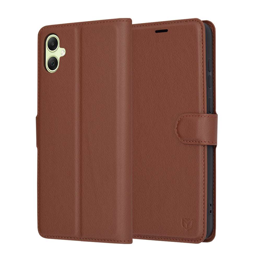 Husa de protectie Techsuit Leather Folio compatibil cu Samsung Galaxy A05, Maro