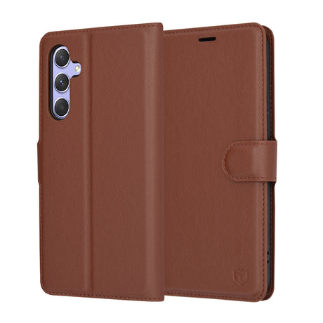 Husa de protectie Techsuit Leather Folio compatibil cu Samsung Galaxy A54, Maro