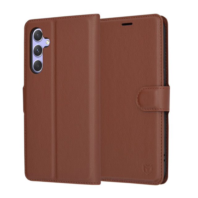 Husa de protectie Techsuit Leather Folio compatibil cu Samsung Galaxy A54, Maro