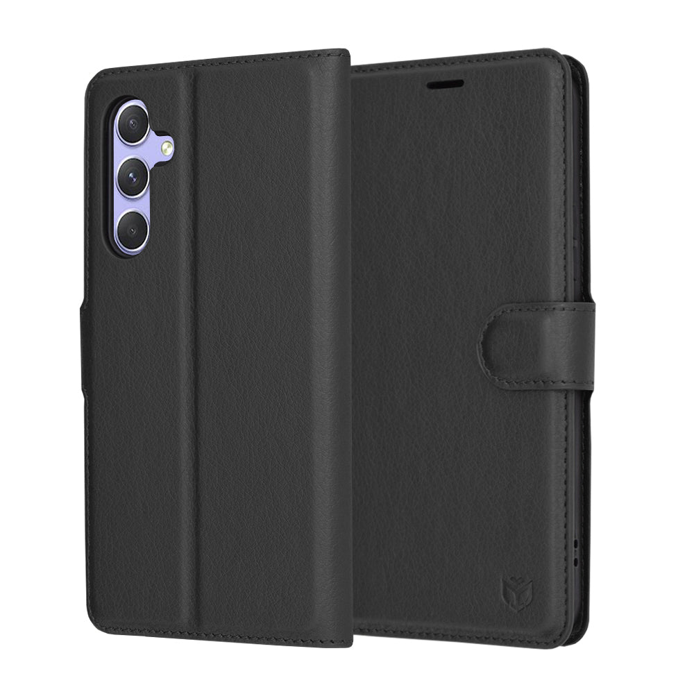 Husa de protectie Techsuit Leather Folio compatibil cu Samsung Galaxy A54, Negru
