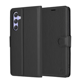 Husa de protectie Techsuit Leather Folio compatibil cu Samsung Galaxy A54, Negru