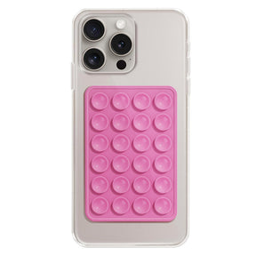 Suport Techsuit Phone (SPP-PAD), Suction Pad for Selfies, Silicone, Adhesive Mount, Rectangular Shape, Roz Pudra