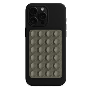 Suport Techsuit Phone (SC-PAD), Suction Pad for Selfies, Silicone, Adhesive Mount, Rectangular Shape, Gri Deschis