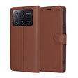 Husa de protectie Techsuit Leather Folio compatibil cu Xiaomi Poco X6 Pro, Maro
