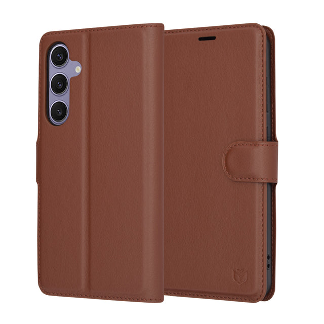 Husa de protectie Techsuit Leather Folio compatibil cu Samsung Galaxy S24 Plus, Maro