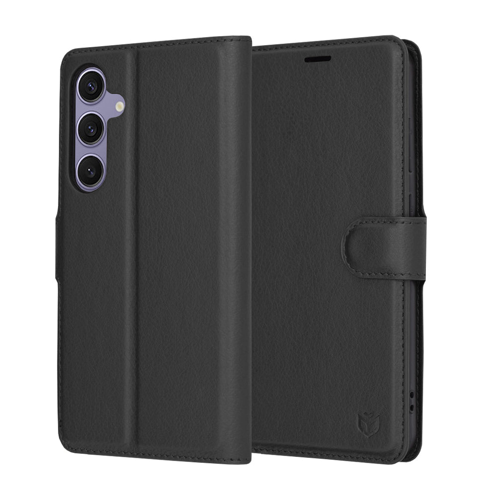 Husa de protectie Techsuit Leather Folio compatibil cu Samsung Galaxy S24 Plus, Negru