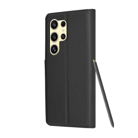 Husa de protectie Techsuit Leather Folio compatibil cu Samsung Galaxy S24 Ultra, Negru