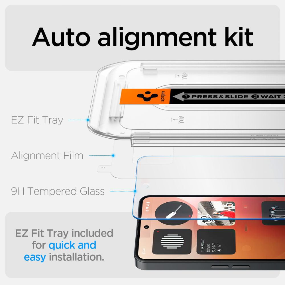 Folie de protectie Spigen Glas.tR EZ-FIT HD (AGL09429) compatibil cu Nothing Phone (3a) / (3a) Pro, Transparent