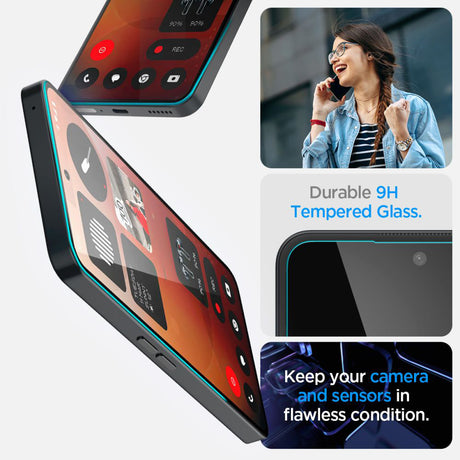 Folie sticlă Spigen Glas.tR EZ-FIT HD pentru Nothing Phone (3a) / Nothing (3a) Pro / Nothing Phone (3a) Pro, transparentă