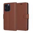 Husa de protectie Techsuit Leather Folio compatibil cu iPhone 15 Pro, Maro