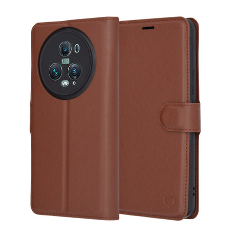 Husa de protectie Techsuit Leather Folio compatibil cu Honor Magic5 Pro, Maro