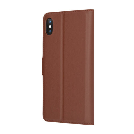 Husa de protectie Techsuit Leather Folio compatibil cu iPhone XS Max, Maro