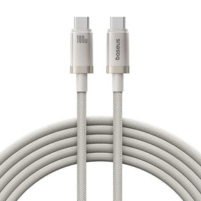 Cablu Baseus Titanium (P10378100G21-01), USB-C to Type-C, 100W, Fast Charging, 480Mbps, 2m, Galaxy Titanium Gold