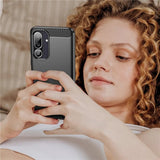 Husa de protectie Techsuit Carbon Silicone compatibil cu Samsung Galaxy M56, Negru