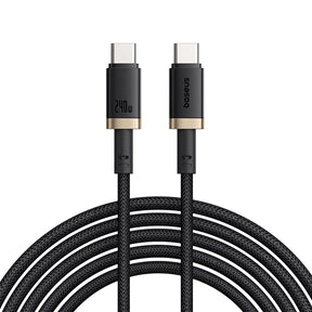 Cablu Baseus Dura Series (P10377803U03-00), for MacBook, Fast Charging, Type-C, PD 240W, 480Mbps, 1m, Auriu / Black