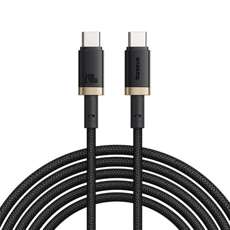 Cablu Baseus Dura Series (P10377803U03-00), for MacBook, Fast Charging, Type-C, PD 240W, 480Mbps, 1m, Auriu / Black