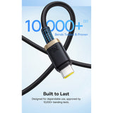 Cablu Baseus Dura Series (P10377803U03-00), for MacBook, Fast Charging, Type-C, PD 240W, 480Mbps, 1m, Auriu / Black