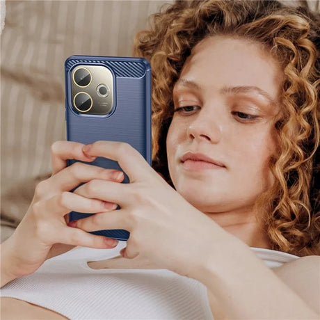Husa de protectie Techsuit Carbon Silicone compatibil cu Oppo A5 Pro 4G / A5 Pro 5G, Albastru