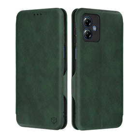 Husa de protectie Techsuit Safe Wallet Plus compatibil cu Motorola Moto G14, Verde